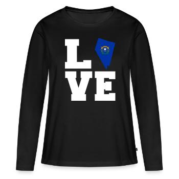 Cadeau de racine du Nevada - T-shirt manches longues Premium bio Femme - noir - Devant - Julia (174cm)
