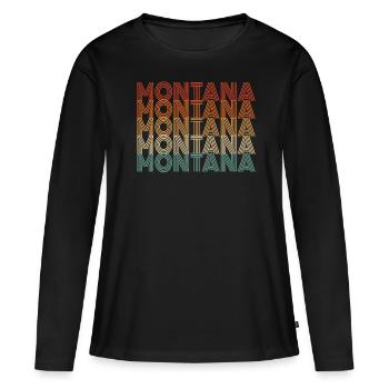 Montana Home Glaciers Cadeau - T-shirt manches longues Premium bio Femme - noir - Devant - Julia (174cm)