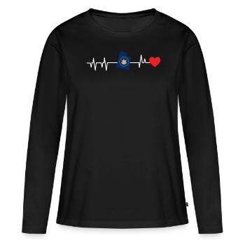 Utah - T-shirt manches longues Premium bio Femme - noir - Devant - Julia (174cm)