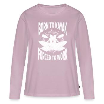 Kayak Bateau Canoë Paddle Double Paddle - T-shirt manches longues Premium bio Femme - rose poudré - Devant - Julia (174cm)