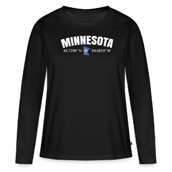 Cadeau de vie du Minnesota - T-shirt manches longues Premium bio Femme - noir - Devant - Julia (174cm)