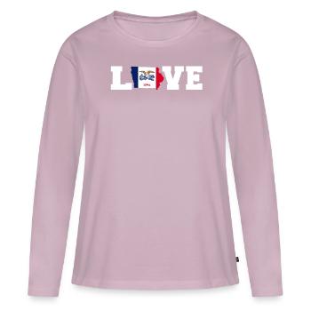 Dear Iowa gift - Women's Premium Organic Long Sleeve Shirt - dusky pink - Front - Julia (174cm)