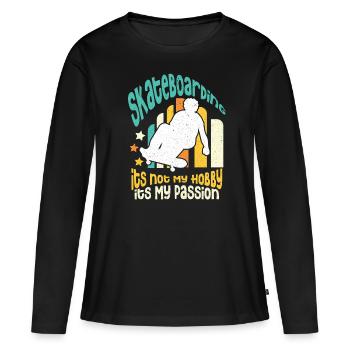 Skateboard Skateboard Skateboarder Patinage - T-shirt manches longues Premium bio Femme - noir - Devant - Julia (174cm)