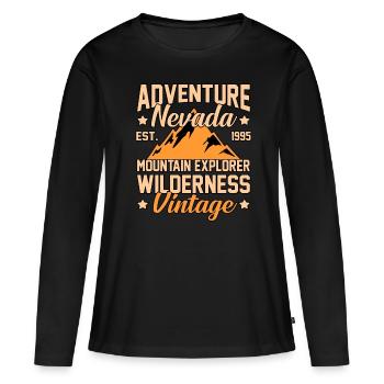 Cadeau Aventure Nevada - T-shirt manches longues Premium bio Femme - noir - Devant - Julia (174cm)