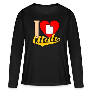 J’adore le cadeau de l’Utah - T-shirt manches longues Premium bio Femme - noir - Devant - Julia (174cm)