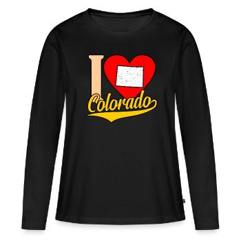 I Heart colorado cadeau - T-shirt manches longues Premium bio Femme - noir - Devant - Julia (174cm)