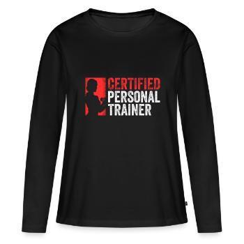 Certified Personal Trainer - Women's Premium Organic Long Sleeve Shirt - black - Front - Julia (174cm)