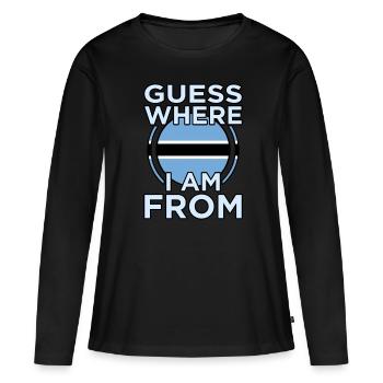 Botswana - Frauen Premium Bio Langarmshirt - Schwarz - Vorne - Julia (174cm)