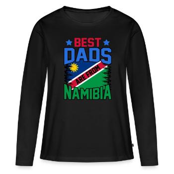 Namibia - Frauen Premium Bio Langarmshirt - Schwarz - Vorne - Julia (174cm)