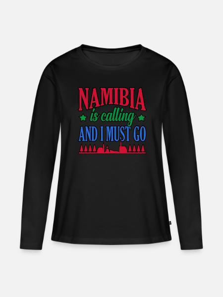 Namibia - Frauen Premium Bio Langarmshirt - Schwarz