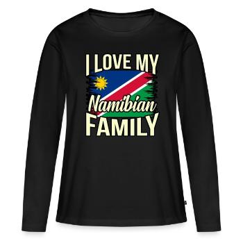 Namibia - Frauen Premium Bio Langarmshirt - Schwarz - Vorne - Julia (174cm)