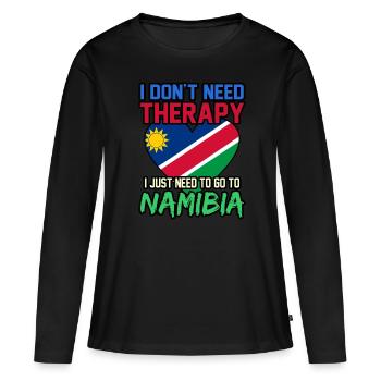 Namibia - Frauen Premium Bio Langarmshirt - Schwarz - Vorne - Julia (174cm)