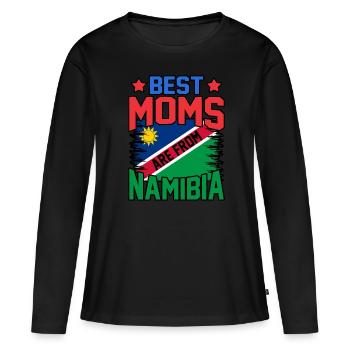 Namibia - Frauen Premium Bio Langarmshirt - Schwarz - Vorne - Julia (174cm)