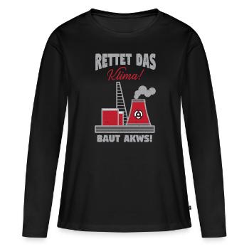 Atomkraftwerk AKW Atomkraft Nuclear Klimawandel - Frauen Premium Bio Langarmshirt - Schwarz - Vorne - Julia (174cm)