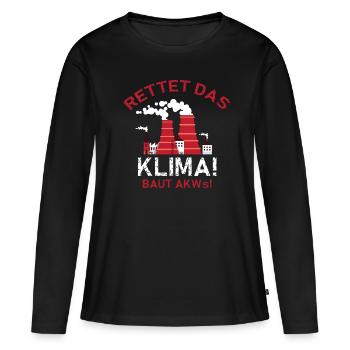 Atomkraftwerk AKW Atomkraft Nuclear Klimawandel - Frauen Premium Bio Langarmshirt - Schwarz - Vorne - Julia (174cm)