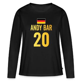Fußball Sauf Trikot Deutschland Mallorca Gruppen - Frauen Premium Bio Langarmshirt - Schwarz - Vorne - Julia (174cm)