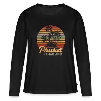 Thailand - Frauen Premium Bio Langarmshirt - Schwarz - Vorne - Julia (174cm)