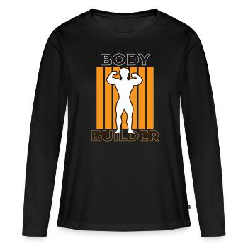 Musculation Musculation Fitness Renforcement musculaire - T-shirt manches longues Premium bio Femme - noir - Devant - Julia (174cm)