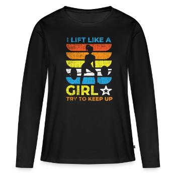 Musculation Musculation Fitness Renforcement musculaire - T-shirt manches longues Premium bio Femme - noir - Devant - Julia (174cm)