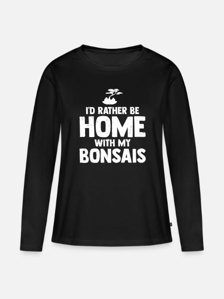 Bonsai Tree - Frauen Premium Bio Langarmshirt - Schwarz