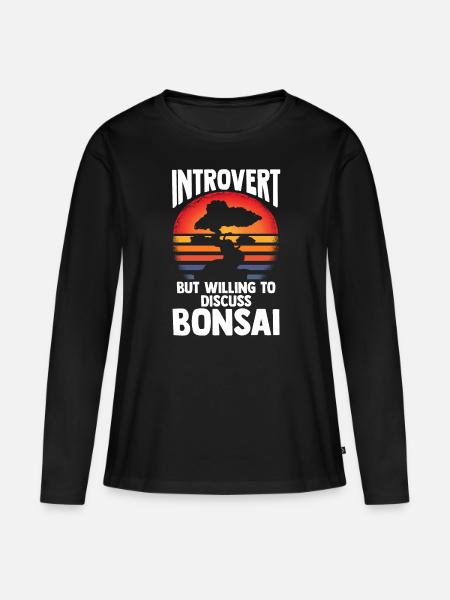 Bonsai Tree - Frauen Premium Bio Langarmshirt - Schwarz