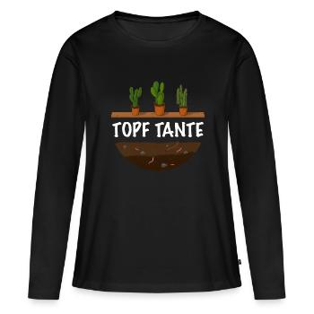 Gärtnerin Topf Tante lustiger Gärtner Spruch - Frauen Premium Bio Langarmshirt - Schwarz - Vorne - Julia (174cm)