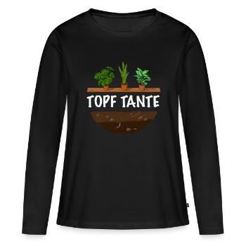 Gärtnerin Topf Tante lustiger Gärtner Spruch - Frauen Premium Bio Langarmshirt - Schwarz - Vorne - Julia (174cm)