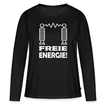 Freie Energie! - Frauen Premium Bio Langarmshirt - Schwarz - Vorne - Julia (174cm)