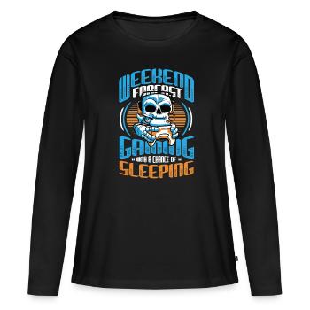 Jeu de prédiction de week-end avec une chance. - T-shirt manches longues Premium bio Femme - noir - Devant - Julia (174cm)