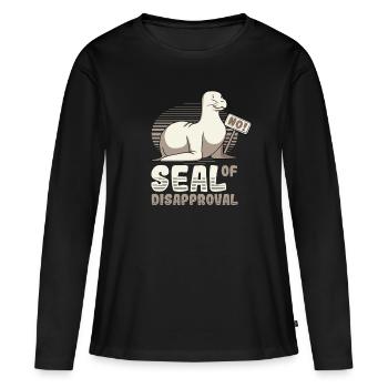 Sceau de rejet dire non. - T-shirt manches longues Premium bio Femme - noir - Devant - Julia (174cm)