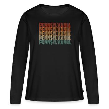 Cadeau des résidents de Pennsylvanie - T-shirt manches longues Premium bio Femme - noir - Devant - Julia (174cm)