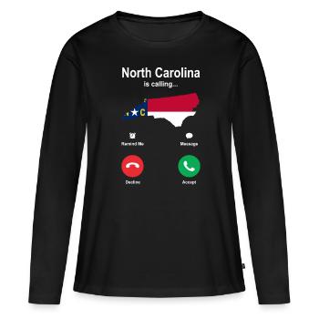 Voyage Caroline du Nord Cadeau - T-shirt manches longues Premium bio Femme - noir - Devant - Julia (174cm)