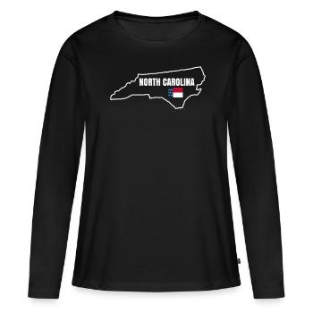 Cadeau pour les résidents de Caroline du Nord - T-shirt manches longues Premium bio Femme - noir - Devant - Julia (174cm)