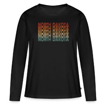 North Dakota Einwohner Geschenk - Frauen Premium Bio Langarmshirt - Schwarz - Vorne - Julia (174cm)