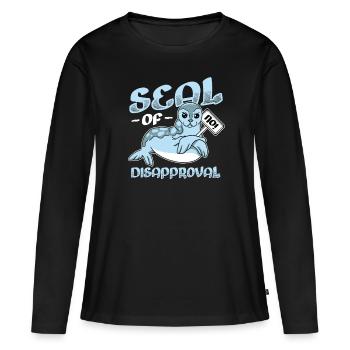 Sceau de rejet dire non. - T-shirt manches longues Premium bio Femme - noir - Devant - Julia (174cm)
