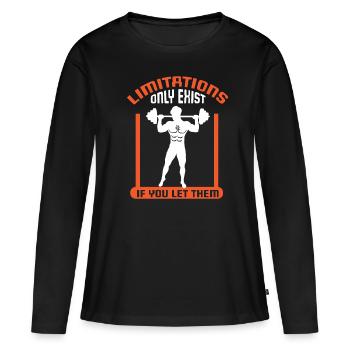 Musculation Musculation Fitness Renforcement musculaire - T-shirt manches longues Premium bio Femme - noir - Devant - Julia (174cm)
