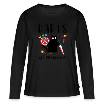 Darts Weil Mord Falsch Ist Dartspieler - Frauen Premium Bio Langarmshirt - Schwarz - Vorne - Julia (174cm)