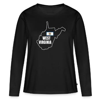 West Virginia Pride Geschenk - Frauen Premium Bio Langarmshirt - Schwarz - Vorne - Julia (174cm)