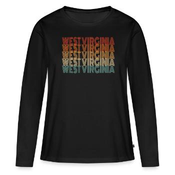 West Virginia Travels Geschenk - Frauen Premium Bio Langarmshirt - Schwarz - Vorne - Julia (174cm)