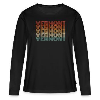 Vermont Bewohner Geschenk - Frauen Premium Bio Langarmshirt - Schwarz - Vorne - Julia (174cm)
