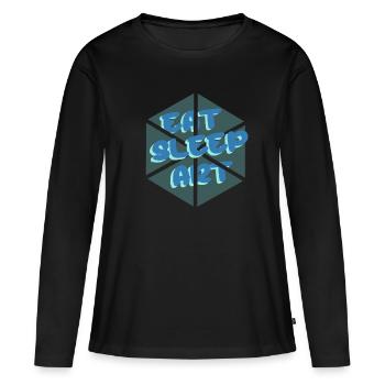 Kunst Künstler Malerei Leinwand Künstlerin - Frauen Premium Bio Langarmshirt - Schwarz - Vorne - Julia (174cm)