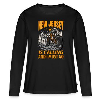 Voyage New Jersey Cadeau - T-shirt manches longues Premium bio Femme - noir - Devant - Julia (174cm)