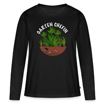 Garten Chefin - Frauen Premium Bio Langarmshirt - Schwarz - Vorne - Julia (174cm)