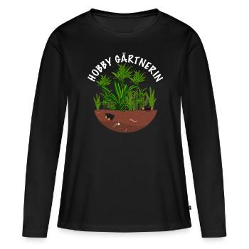 Hobby Gärtnerin - Frauen Premium Bio Langarmshirt - Schwarz - Vorne - Julia (174cm)