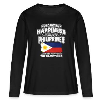 Philippines - T-shirt manches longues Premium bio Femme - noir - Devant - Julia (174cm)