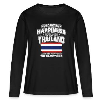 Thaïlande - T-shirt manches longues Premium bio Femme - noir - Devant - Julia (174cm)