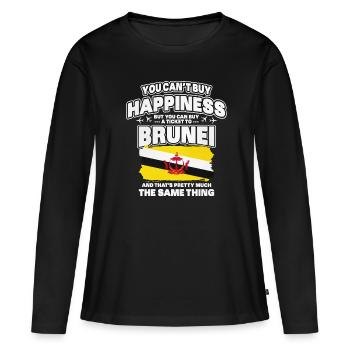 Brunei - T-shirt manches longues Premium bio Femme - noir - Devant - Julia (174cm)
