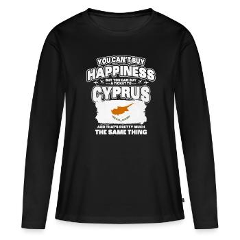 Chypre - T-shirt manches longues Premium bio Femme - noir - Devant - Julia (174cm)