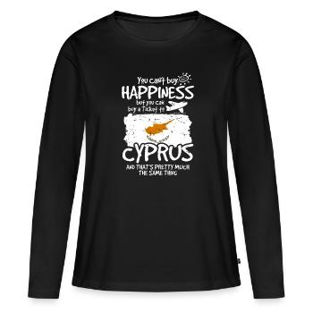 Chypre - T-shirt manches longues Premium bio Femme - noir - Devant - Julia (174cm)