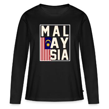Malaysia - Frauen Premium Bio Langarmshirt - Schwarz - Vorne - Julia (174cm)